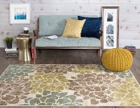 DCO10208x10 8 x 10 Large Teal Blue, Ivory, and Green Area Rug - Deco-2