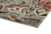 DCO10238x10 8 x 10 Large Floral Seafoam, Cranberry, and Gold Area Rug - Deco-3