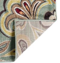 DCO10238x10 8 x 10 Large Floral Seafoam, Cranberry, and Gold Area Rug - Deco-4