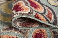 DCO10238x10 8 x 10 Large Floral Seafoam, Cranberry, and Gold Area Rug - Deco-5