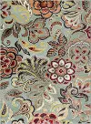 DCO10238x10 Deco 8 x 10 Floral Seafoam, Cranberry, and Gold Area Rug