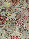DCO10238x10 Deco 8 x 10 Floral Seafoam, Cranberry, and Gold Area Rug