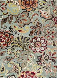 DCO10238x10 Deco 8 x 10 Floral Seafoam, Cranberry, and Gold Area Rug