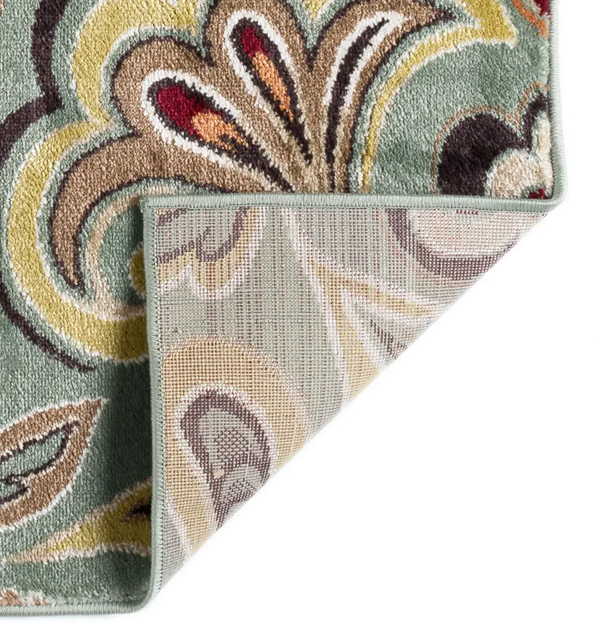 DCO10238x10 Deco 8 x 10 Floral Seafoam, Cranberry, and Gold Area Rug-4