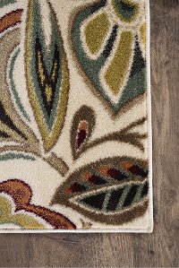 DCO10258x10 8 x 10 Large Teal Blue, Ivory, and Red Area Rug - Deco-8