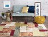 DCO1027 5x8 5 x 7 Medium Teal Blue, Taupe, and Red Area Rug - Deco-2