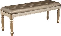 Traditional Champagne Gold Storage Bench - Diva