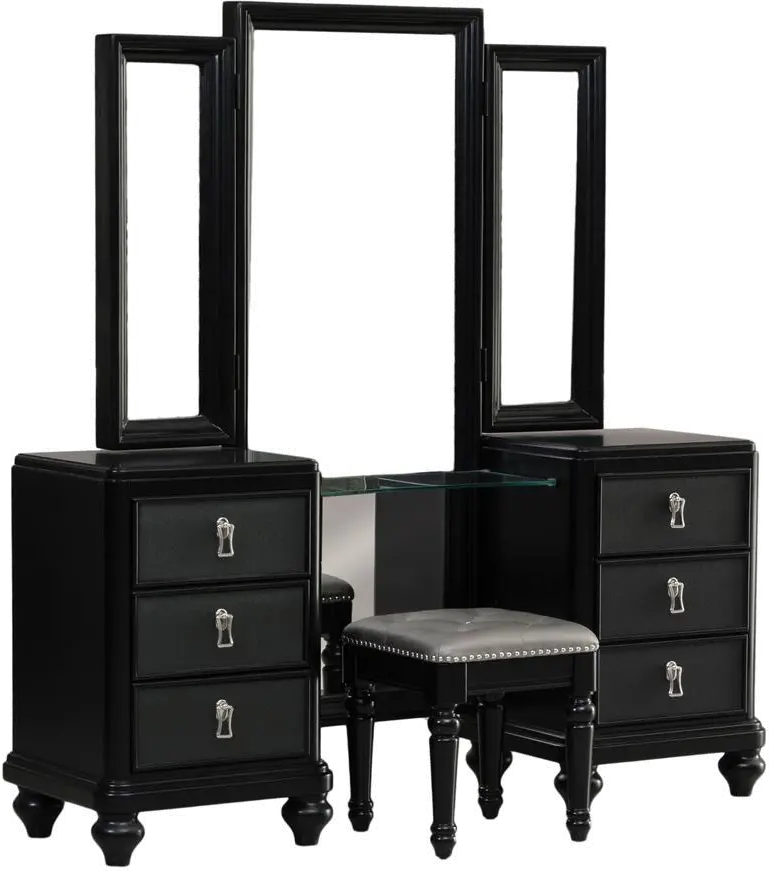 Diva Midnight Black Vanity & Bench-1