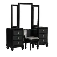 Diva Midnight Black Vanity & Bench