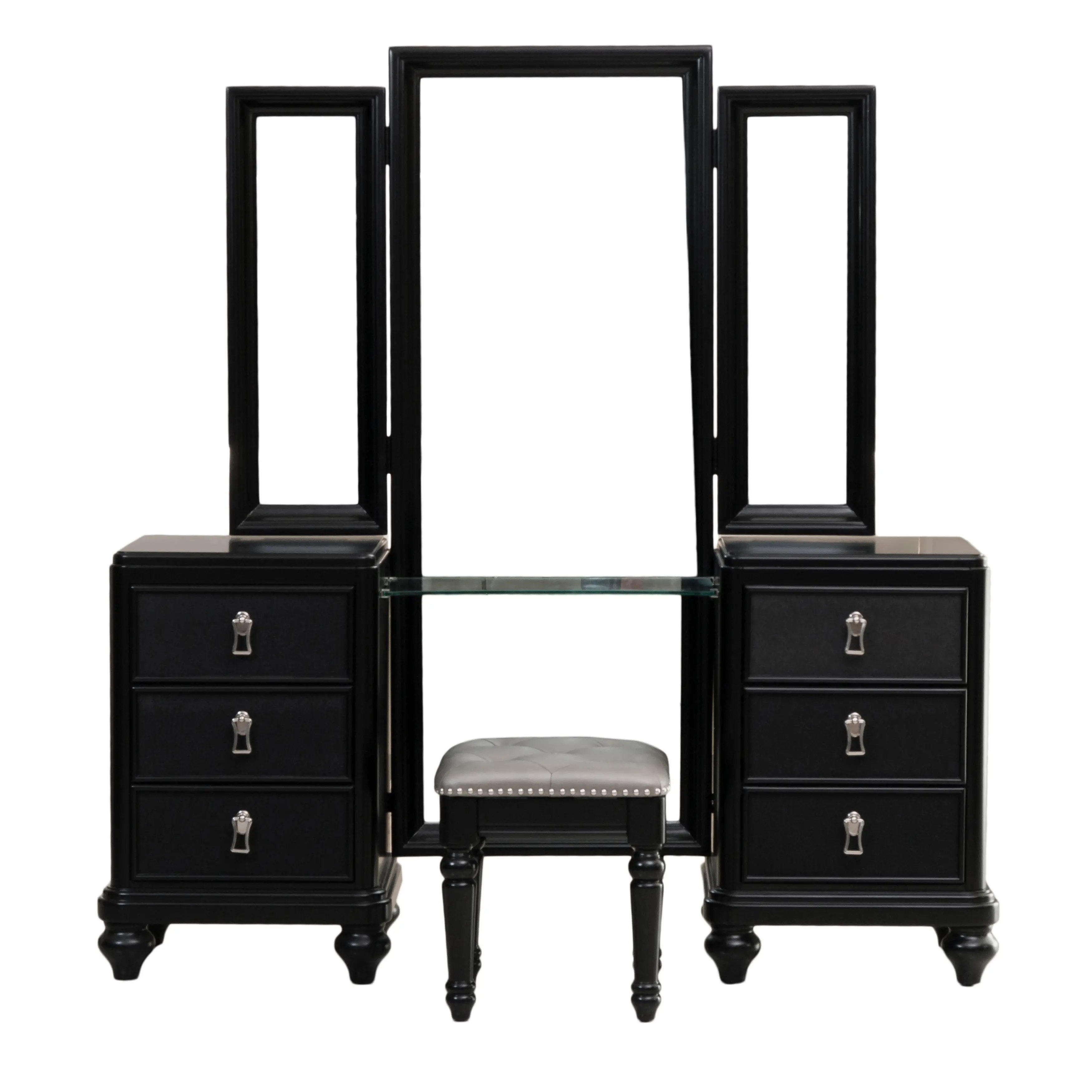 Diva Midnight Black Vanity & Bench-3