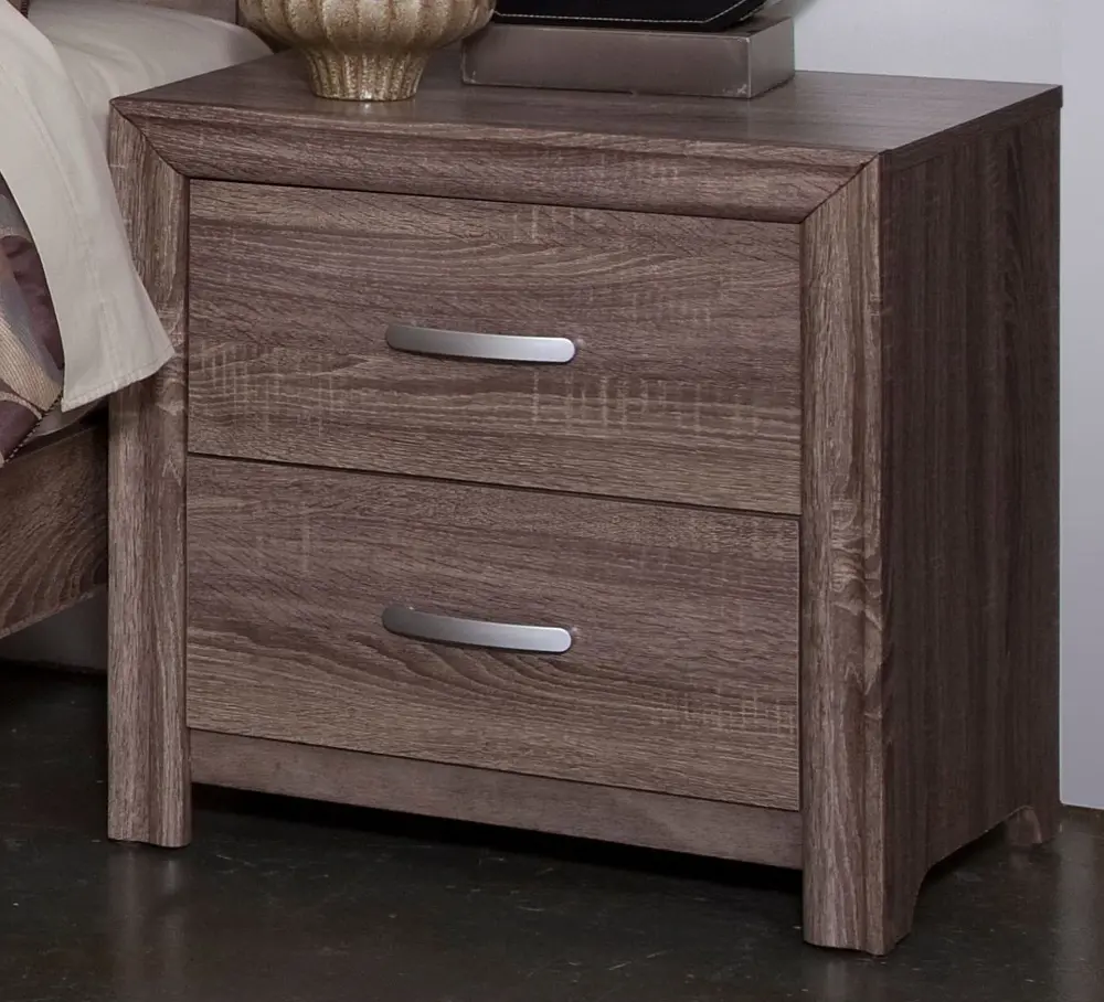 District 7 Ash Brown 2-Drawer Nightstand-1