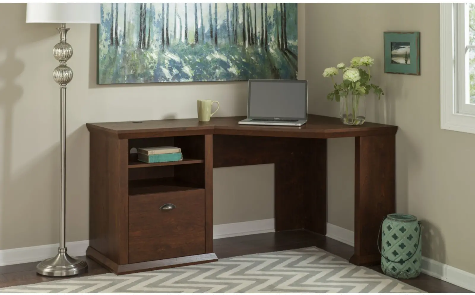 WC40315-03 Cherry Corner Desk (60 Inch) - Yorktown -1
