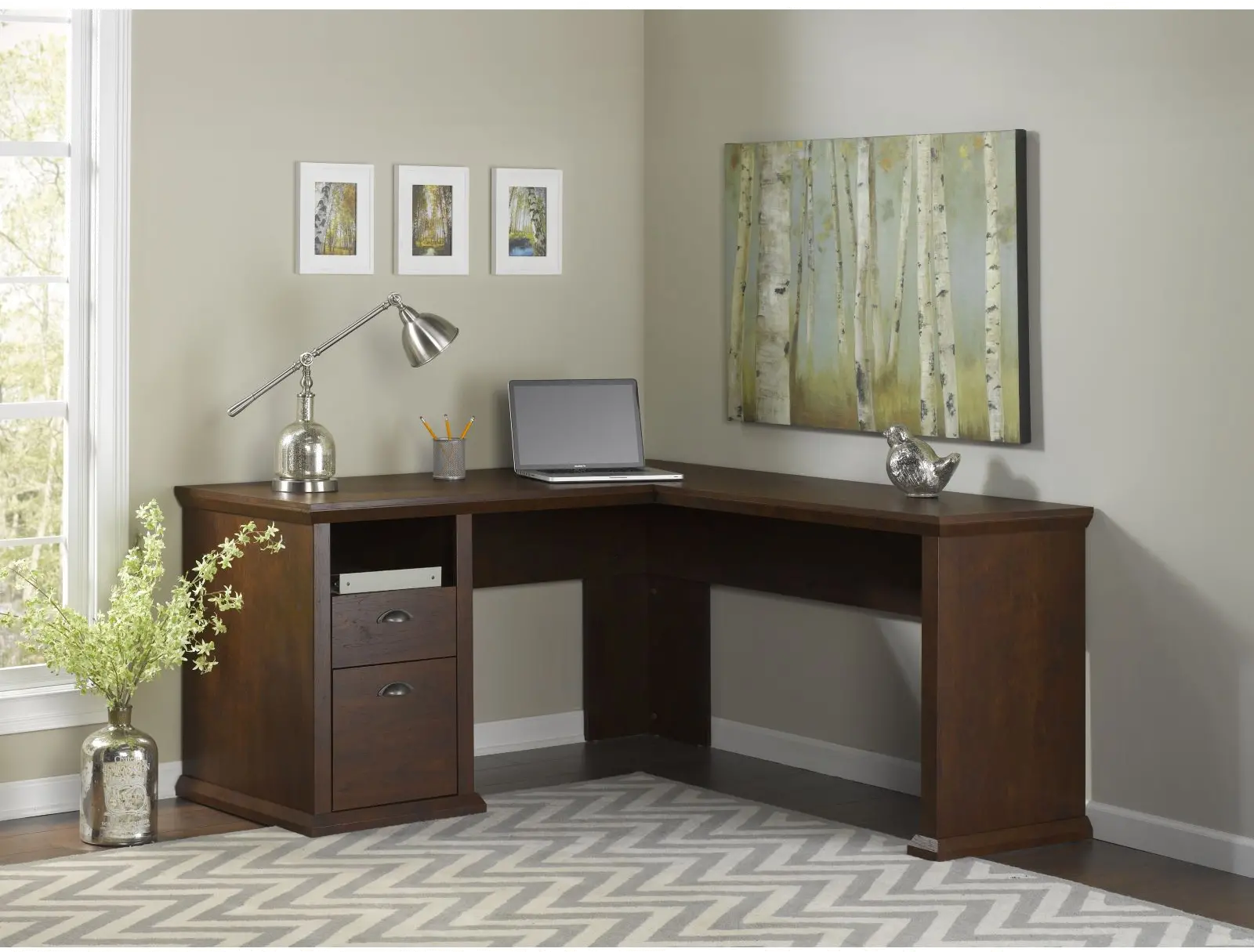 WC40330-03 Cherry L-Desk (60 Inch) - Yorktown -1