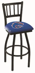 Black Slat Back Swivel Bar Stool - Boise State