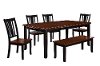 Transitional Black and Cherry 6 Piece Dining Set - Dover