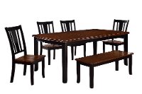 Transitional Black and Cherry 6 Piece Dining Set - Dover