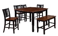6 Piece Counter Height Dining Room Set with Bench - Dover