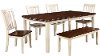 Clearance White and Cherry 6 Piece Dining Set with Bench - Dover