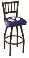 25 Inch Slat Back Swivel Counter Height Stool - BYU