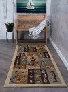 NTR6522 3x8 3 x 7 Runner Tan, Brown & Blue Area Rug - Nature-8