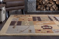 NTR65223x8 Tan, Brown, and Blue 7 Foot Runner Rug - Nature-4