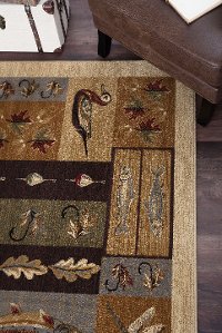 NTR65223x8 Tan, Brown, and Blue 7 Foot Runner Rug - Nature-5