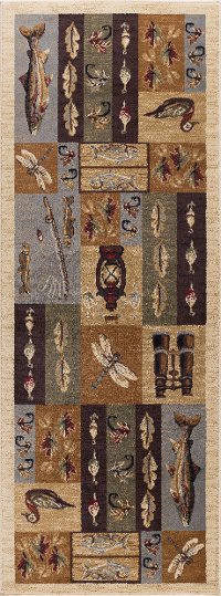 NTR65223x8 Tan, Brown, and Blue 7 Foot Runner Rug - Nature-7