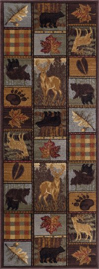 NTR65683x8 Brown, Blue, and Red 7 Foot Runner Rug - Nature-6