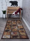 6568-Multi-3x8 Brown, Blue, and Red 7 Foot Runner Rug - Nature-7