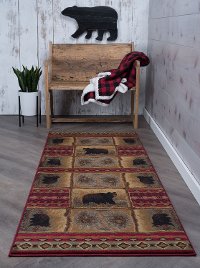 NTR65703x8 Brown, Red, and Green 7 Foot Runner Rug - Nature-2