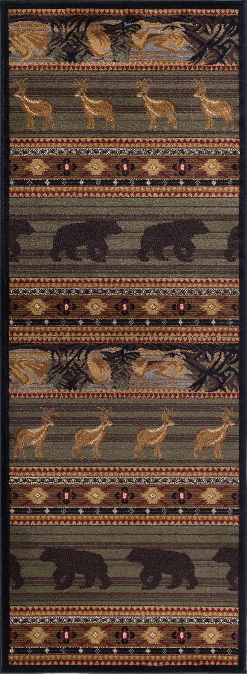 Green Brown And Tan 8 Foot Runner Rug Nature Rc Willey