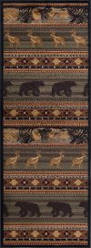 NTR6588 3x8 Green, Brown, and Tan 8 Foot Runner Rug - Nature-5