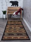 NTR6588 3x8 Green, Brown, and Tan 8 Foot Runner Rug - Nature-6