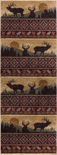 NTR65953x8 Red, Brown, and Beige 7 Foot Runner Rug - Nature-6