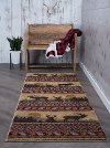 NTR6595 3x8 Red, Brown, and Beige 7 Foot Runner Rug - Nature-7