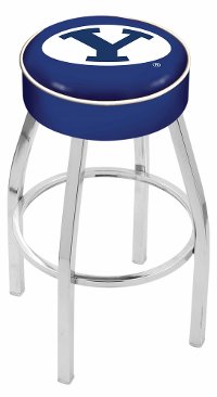 Chrome 25 Inch Cushion Swivel Counter Height Stool - BYU