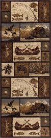 NTR66203x8 Green, Brown, and Beige 7 Foot Runner Rug - Nature
