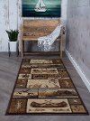 NTR6620 3x8 Green, Brown, and Beige 7 Foot Runner Rug - Nature-2