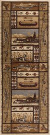 NTR6632 3x8 3 x 7 Runner Green, Brown & Beige Area Rug - Nature