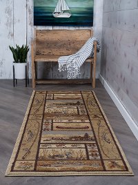 NTR66323x8 Green, Brown, and Beige 7 Foot Runner Rug - Nature-2