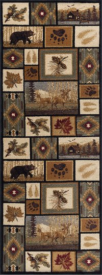 NTR6660 3x8 3 x 7 Runner Green, Brown & Beige Area Rug - Nature