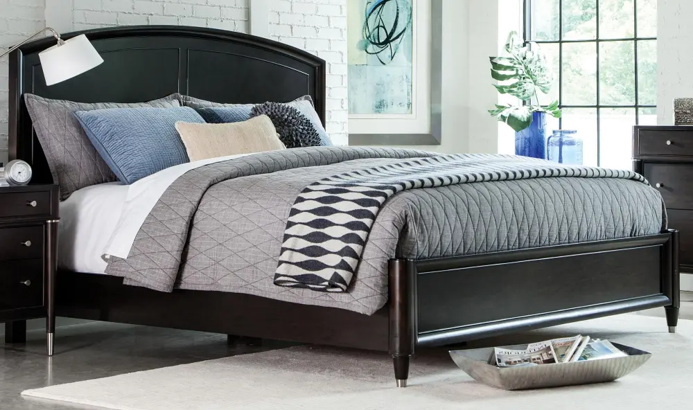 4257/PANELBED6/6 Vibe Charcoal King Panel Bed-1