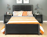 Graphite Brown & Metal Full Panel Bed
