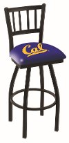Black Slat Back Swivel Counter Height Stool - Cal U