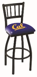 Black Slat Back Swivel Counter Height Stool - Cal U