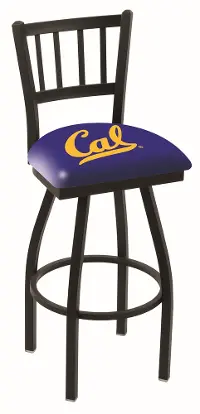 Black Slat Back Swivel Counter Height Stool - Cal U