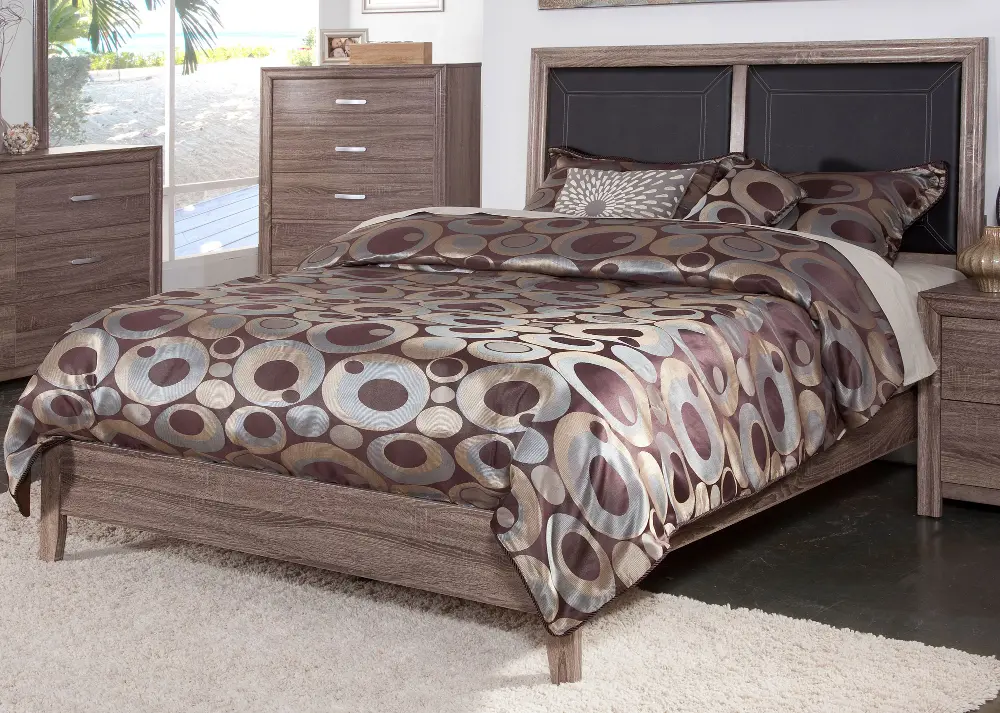 District 7 Ash Brown Twin Panel Bed-1