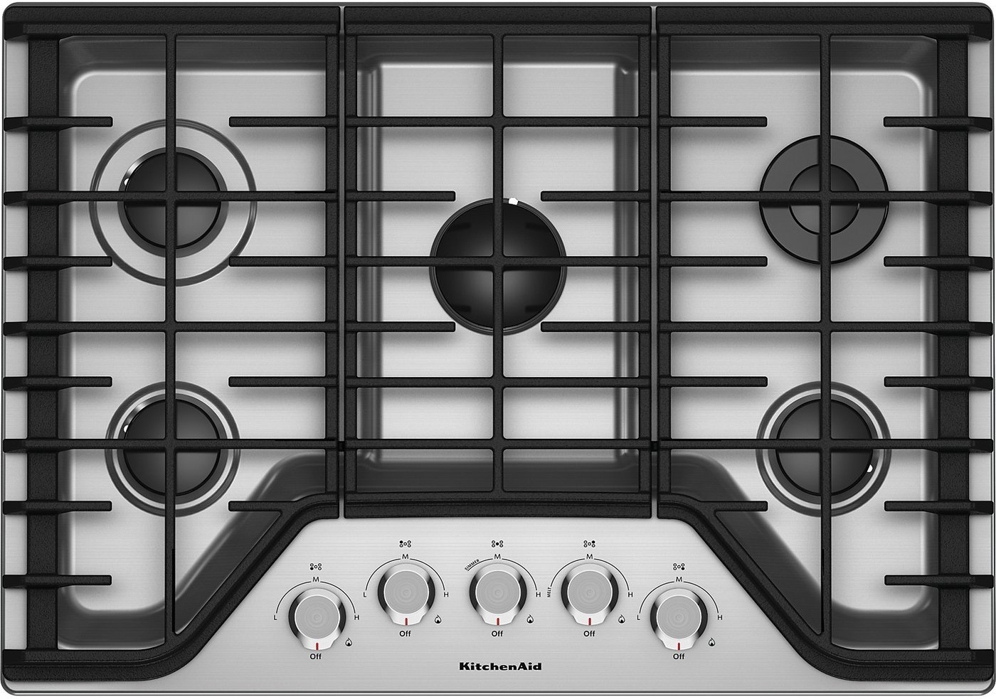 KCGS350ESS KitchenAid 30 Inch Gas Cooktop - Stainless Steel-1
