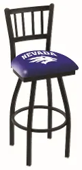 Black Slat Back Swivel Counter Stool - UNR