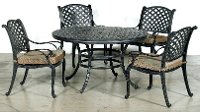5 Piece Round Cast Patio Dining Set - Moab